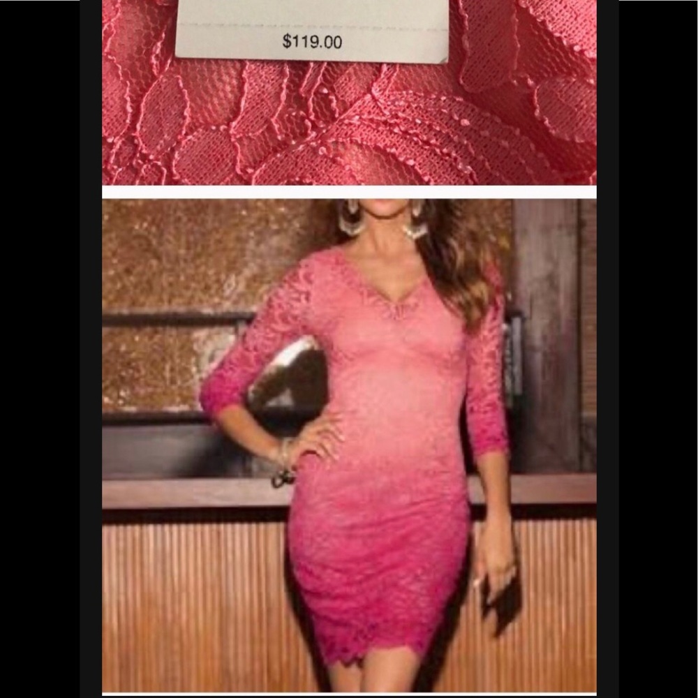 Boston Proper Ombré Pink lace dress medium New with tags - Picture 2 of 2